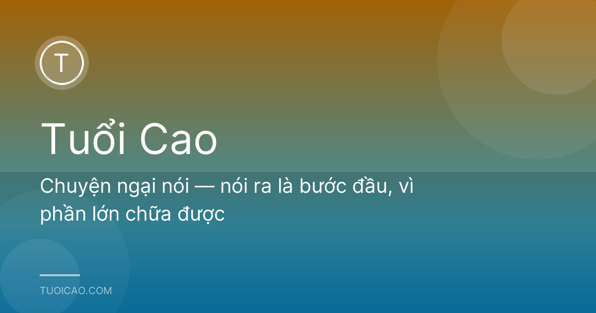 Chuyện ngại nói — nói ra là bước đầu, vì phần lớn chữa được