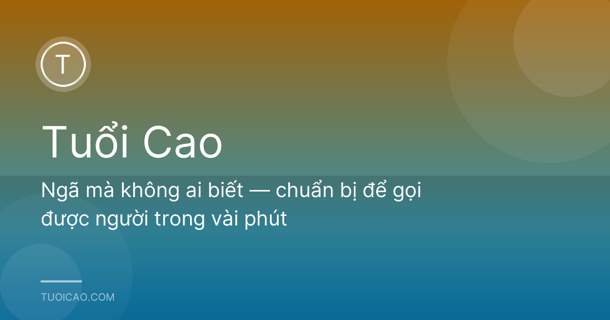 Ngã mà không ai biết — chuẩn bị để gọi được người trong vài phút